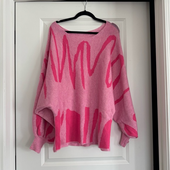 Pink Off-Shoulder Sweater - Picture 5 of 6
